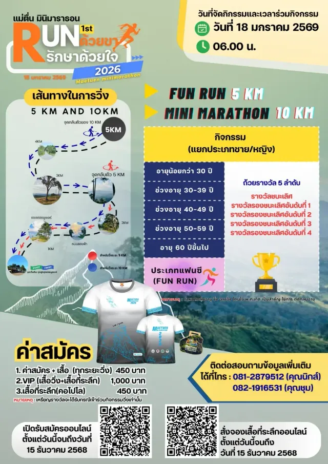 แม่ตื่นมินิมาราธอน 2569 ( รันด้วยขารักษาด้วยใจ ) ครั้งที่ 1's banner